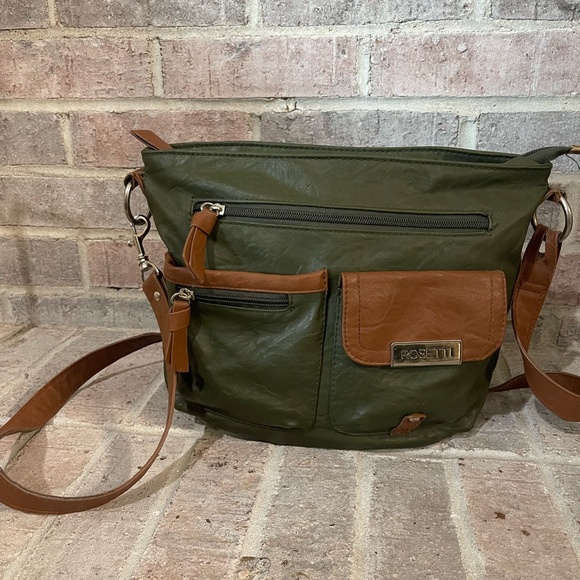 Rosetti Handbags - Rosetti Green and Brown Messenger Bag